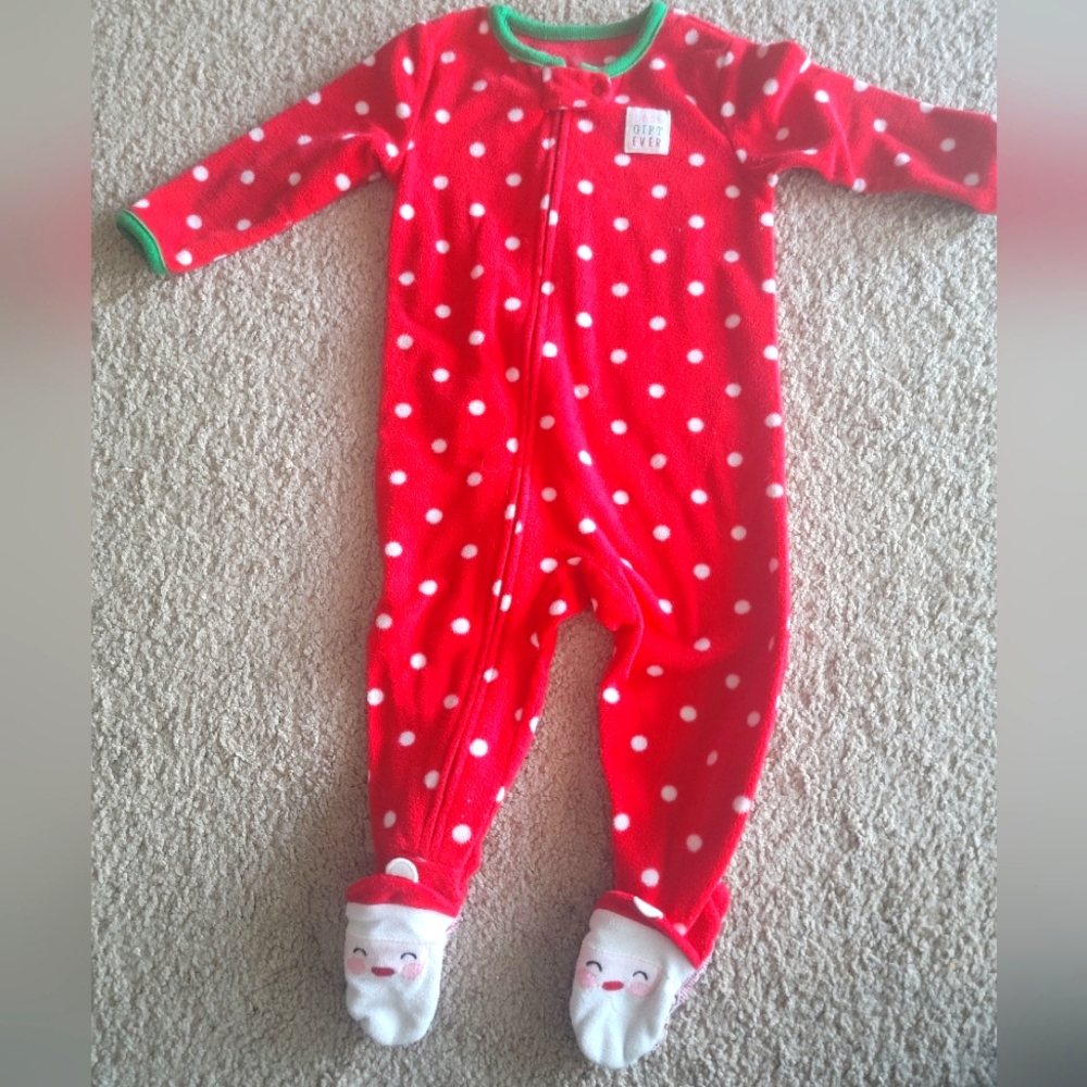 Christmas flannel footed pj's